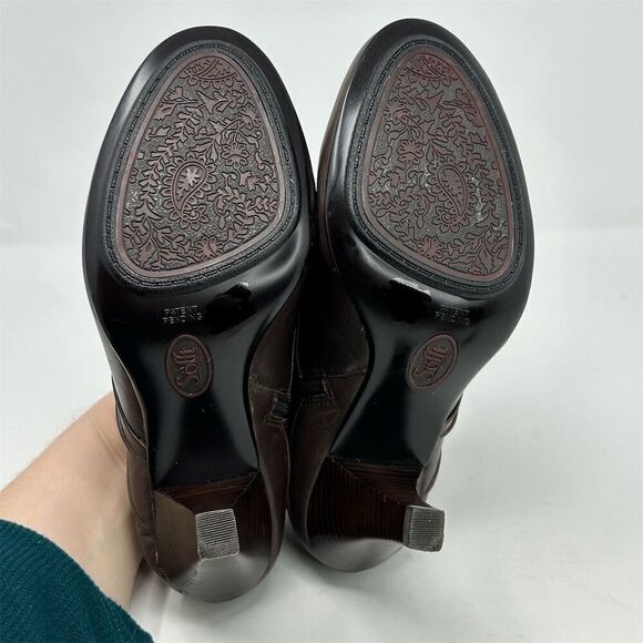 Sofft Women's Brown Ruched Leather Heeled Ankle Boots Size 7 M Fall Casual - Picture 11 of 14